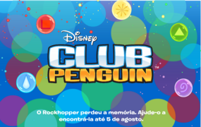 O logotipo do Club Penguin alterado para a festa era o que primeiro aparecia ao entrar no jogo.