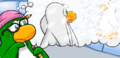 A Tia Arctic, pensando em pinguins com a cor.