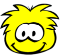 O Puffle Amarelo visto no jogo(antigamente).