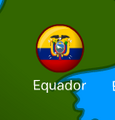 A localização da bandeira.