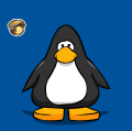 O pin em um Cartão de Pinguim.