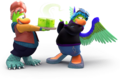 Um pinguim segurando uma Roda de Queijo, da Festa Ilha do Club Penguin no Club Penguin