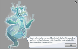 Gariwald e os puffles fantasma são libertos e, como recompensa, o jogador pode adquirir o Bellhop Hat e adotar um puffle fantasma.