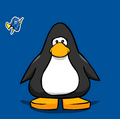 O pin em um Cartão de Pinguim.