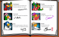 A página do livro sobre algumas mascotes.