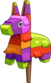 Uma Pinhata como decoração da Festa Ilha do Club Penguin.