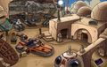 A Millennium Falcon vista por Mos Eisley