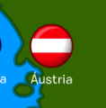 A localização da bandeira.