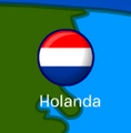 A localização da bandeira.