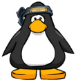 O item visto em um cartão de pinguim.