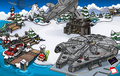 A Millennium Falcon vista pelo Ancoradouro