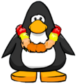 O item visto em um cartão de pinguim.