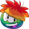 Um puffle multicor difícil.