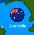 A localização da bandeira.