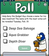A votação feita para escolher o nome da nova invenção do Gary.