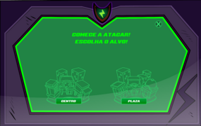 A interface de teleporte do Cadoz dos Supervilões.